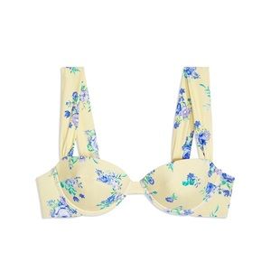 WeWoreWhat Yellow Floral Bikini Top